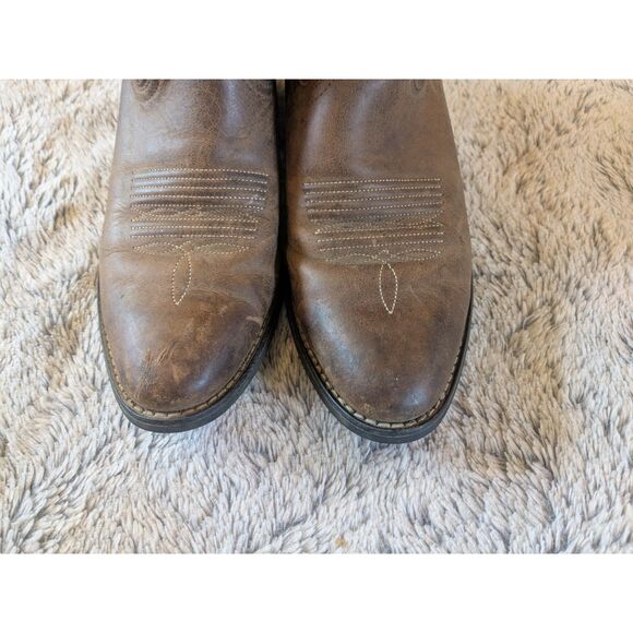 Ariat Cowboy Boots Heritage R Toe Western Boot Brown Size 6 Medium - Picture 10 of 13